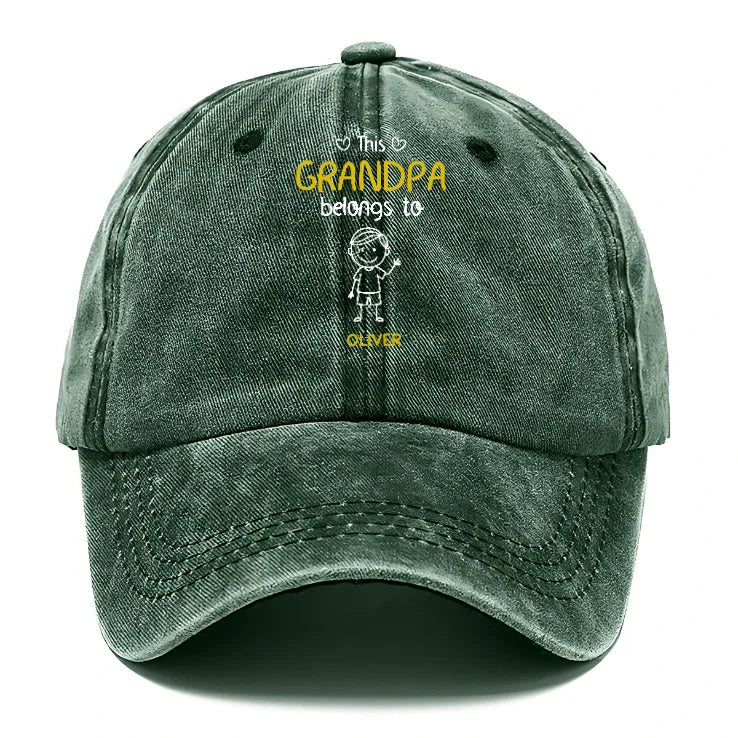 Personalized Grandpa Cap - Custom Names Vintage Denim Hat
