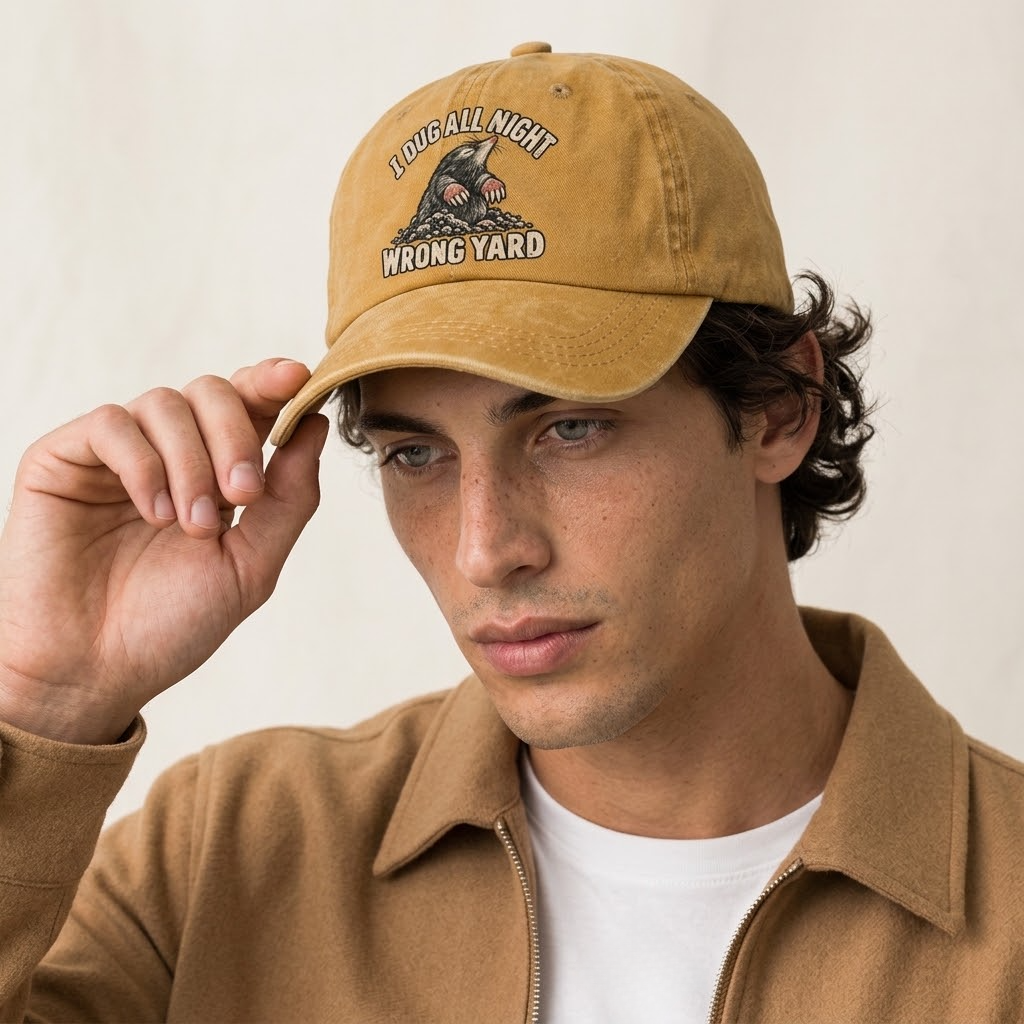 Model wearing the cap