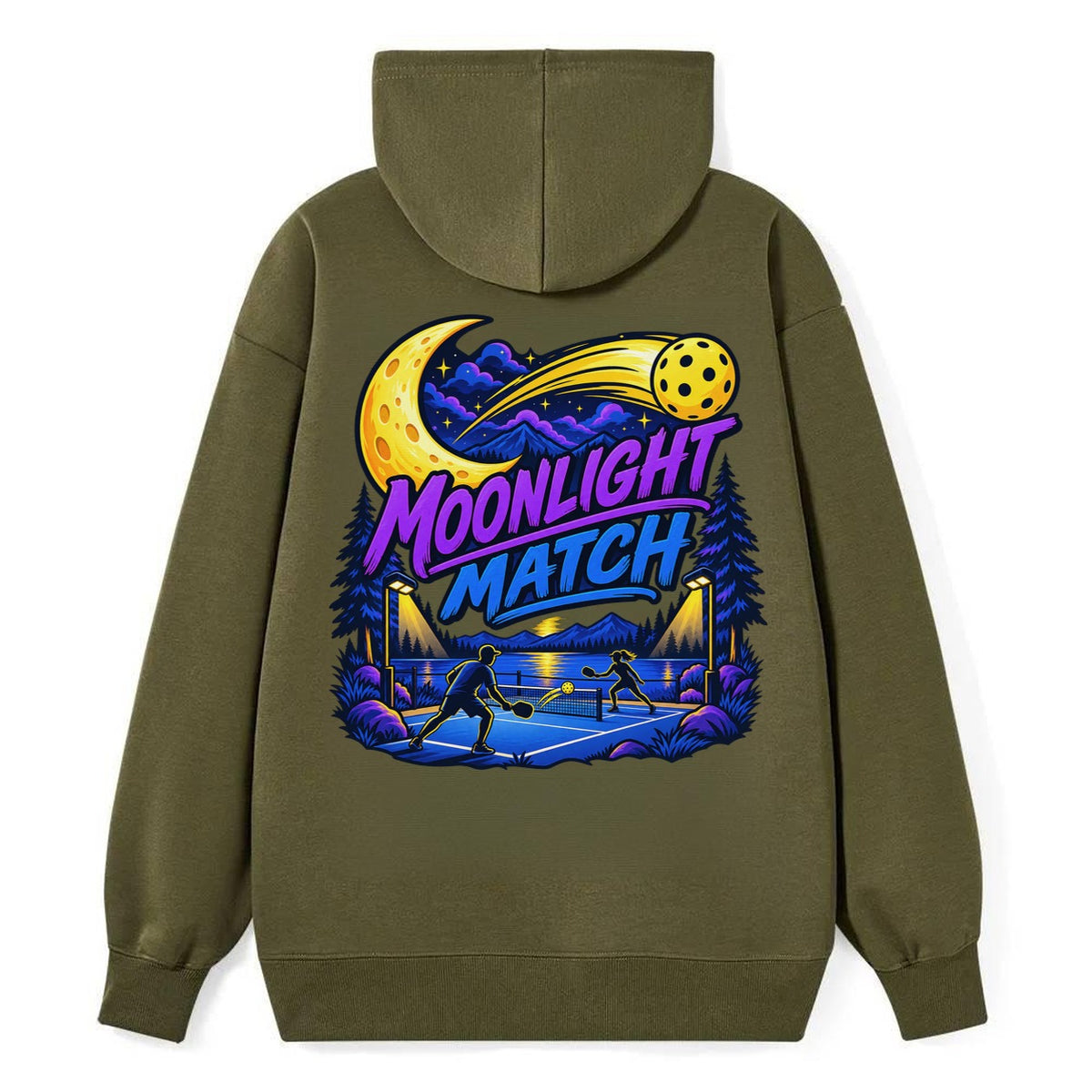 Moonlight Match Pickleball Life Classic Pullover Hoodie – Armygreen