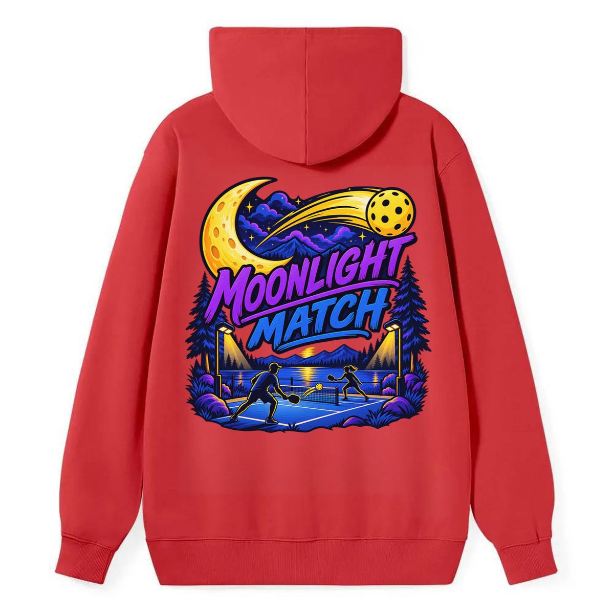 Moonlight Match Pickleball Life Classic Pullover Hoodie – Red