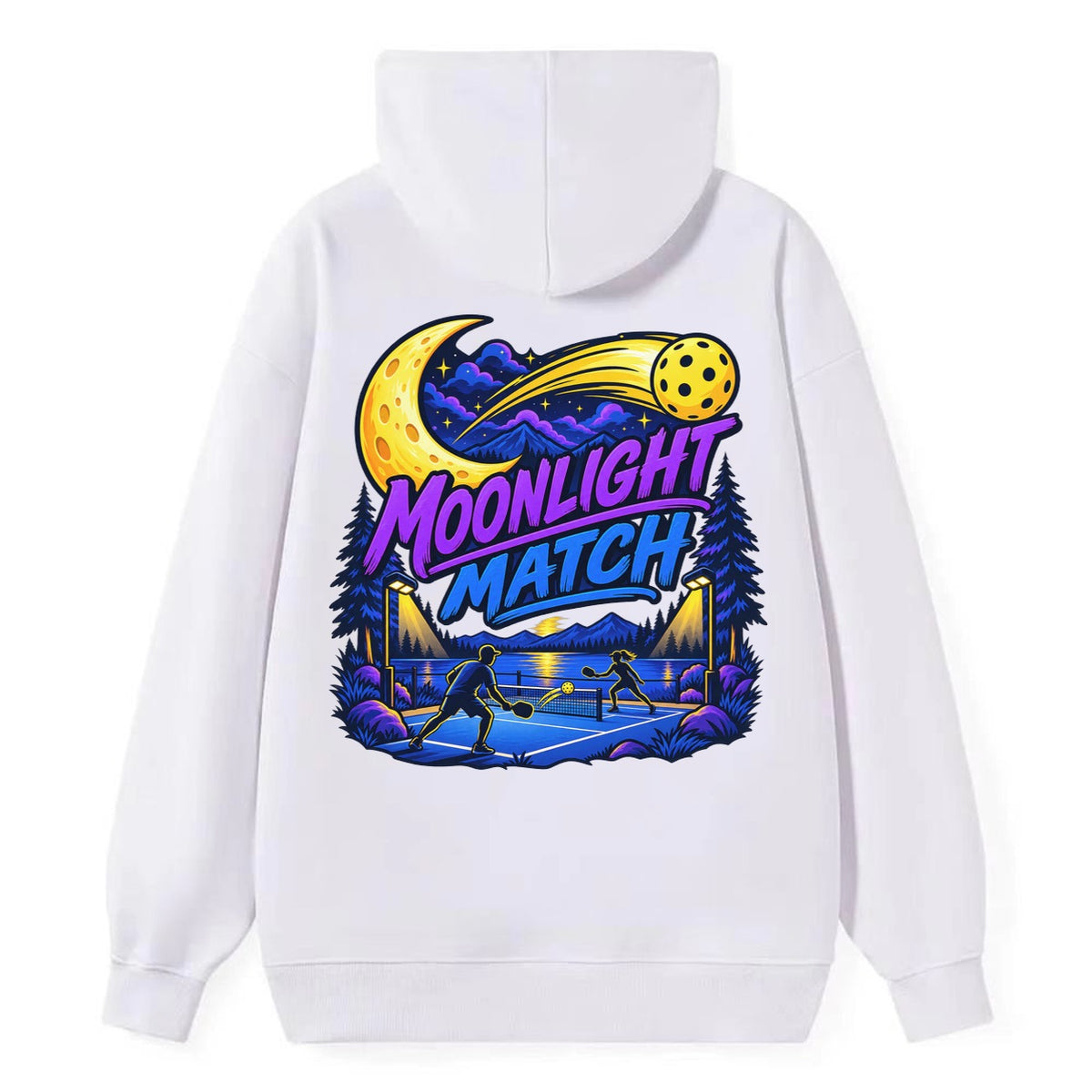 Moonlight Match Pickleball Life Classic Pullover Hoodie – White