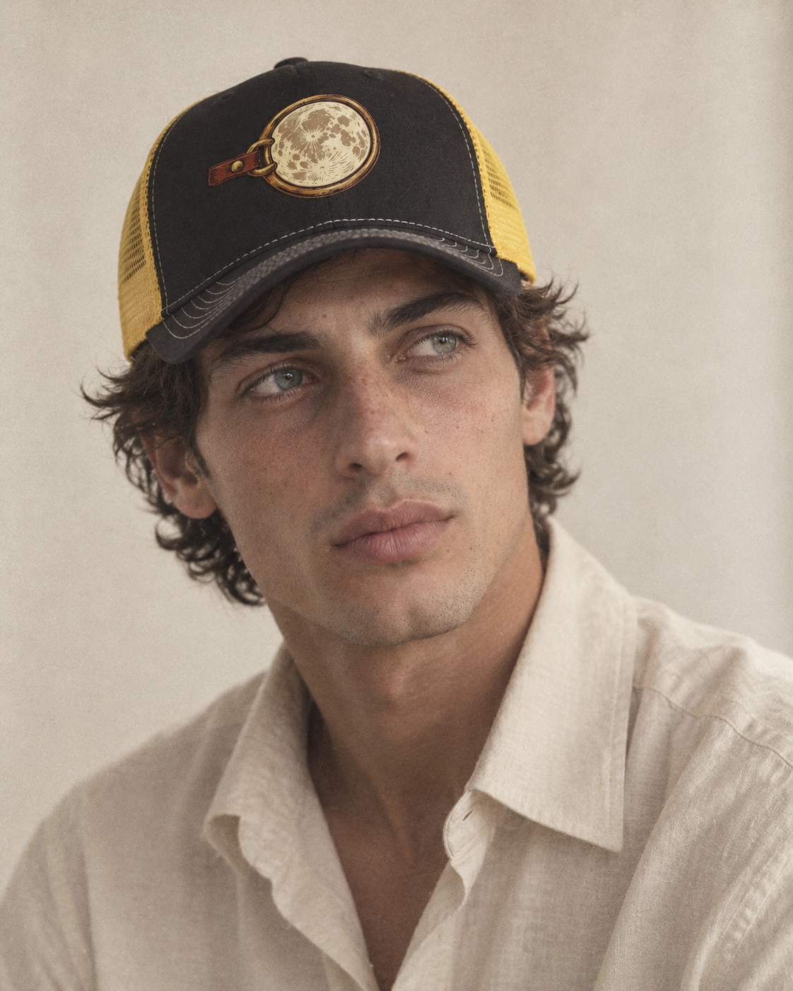 Model wearing the cap