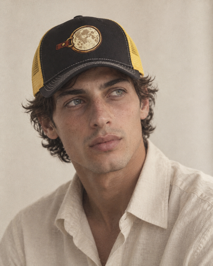 Model wearing the cap