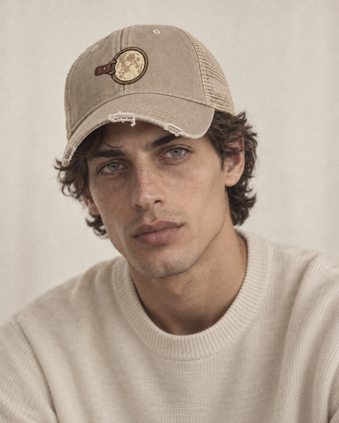 Model wearing the cap