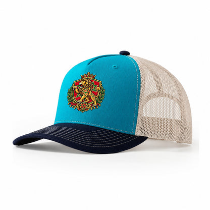Morocco Heraldic Crest Country Logos Trucker Hat – Teal Navy