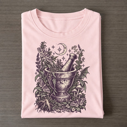 Mortar And Pestle Herbs Midnight Haunt Classic T-shirt – Pink