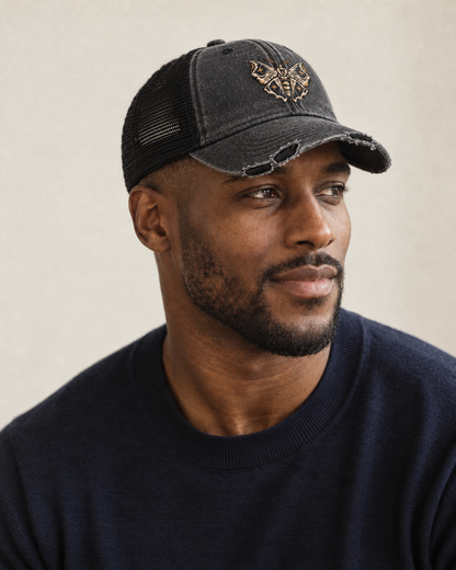 Model wearing the cap