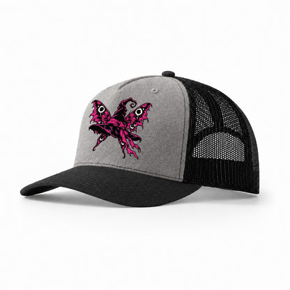 Moth Winged Witch Hat Witch Magic Trucker Hat – Grey Black