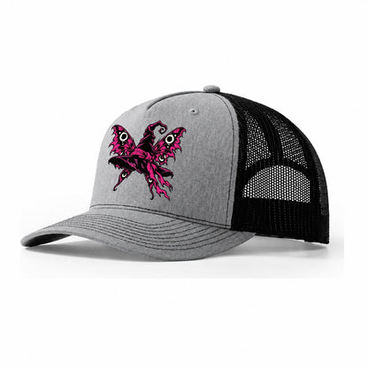 Moth Winged Witch Hat Witch Magic Trucker Hat – Sport Grey Black