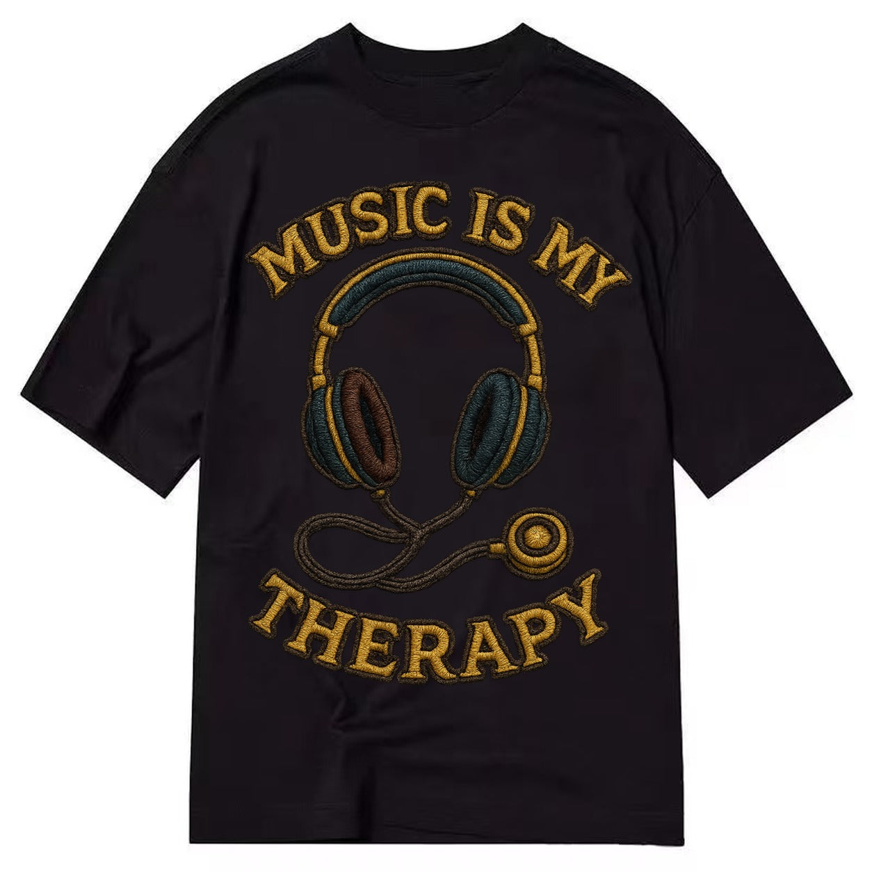 Music Is My Therapy  - Classic T-shirt – Black