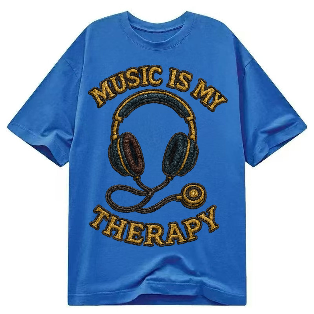 Music Is My Therapy  - Classic T-shirt – Blue