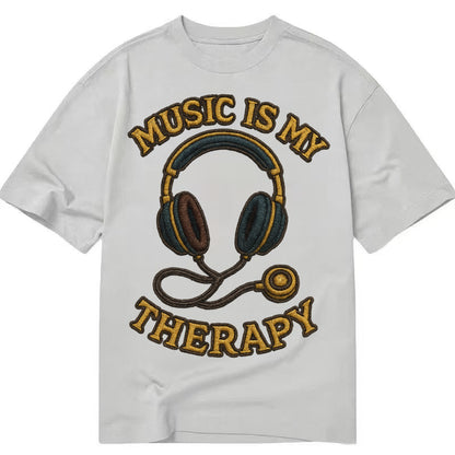 Music Is My Therapy  - Classic T-shirt – Grey
