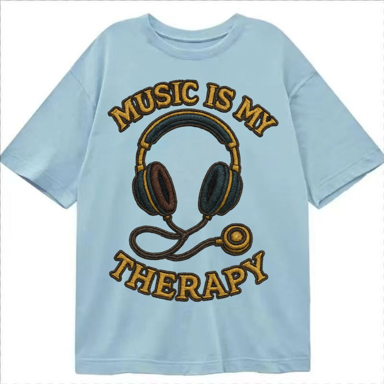 Music Is My Therapy  - Classic T-shirt – Light Blue