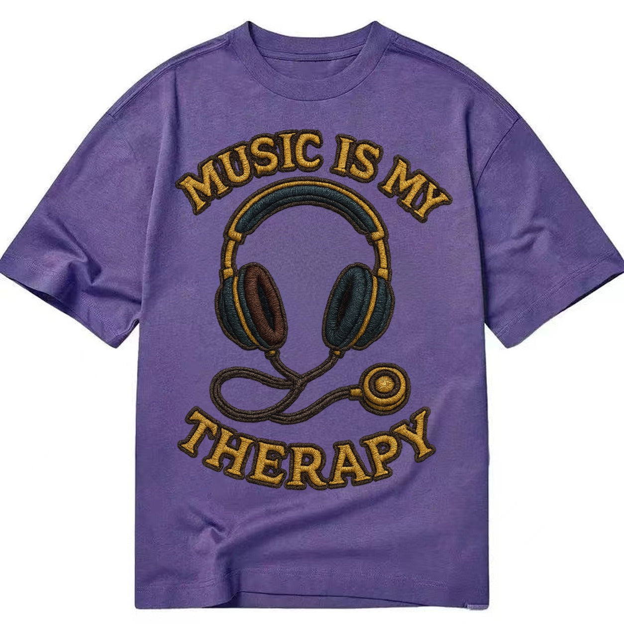 Music Is My Therapy  - Classic T-shirt – Purple