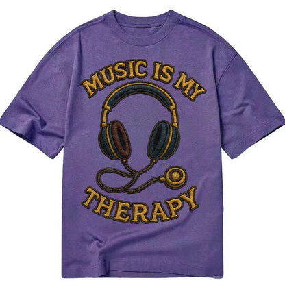 Music Is My Therapy  - Classic T-shirt – Purple
