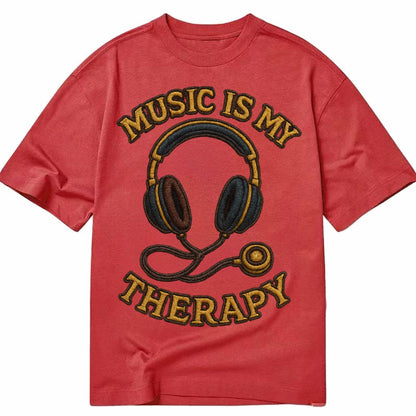Music Is My Therapy  - Classic T-shirt – Red