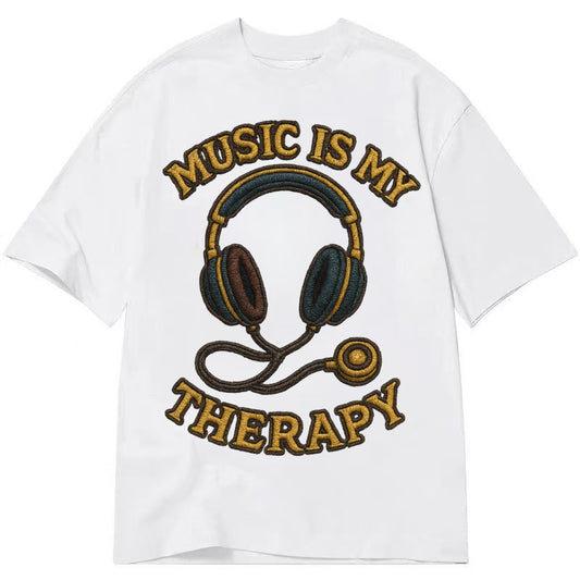 Music Is My Therapy  - Classic T-shirt – White
