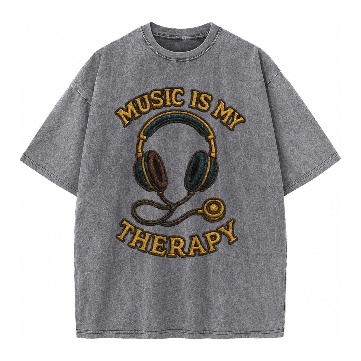 Music Is My Therapy  - Vintage T-shirt – Grey