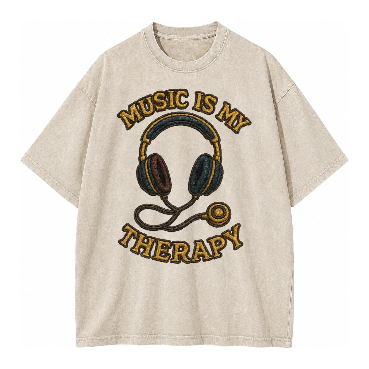 Music Is My Therapy  - Vintage T-shirt – Off White