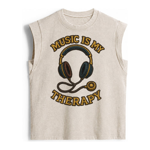 Music Is My Therapy  - Vintage Washed Tank