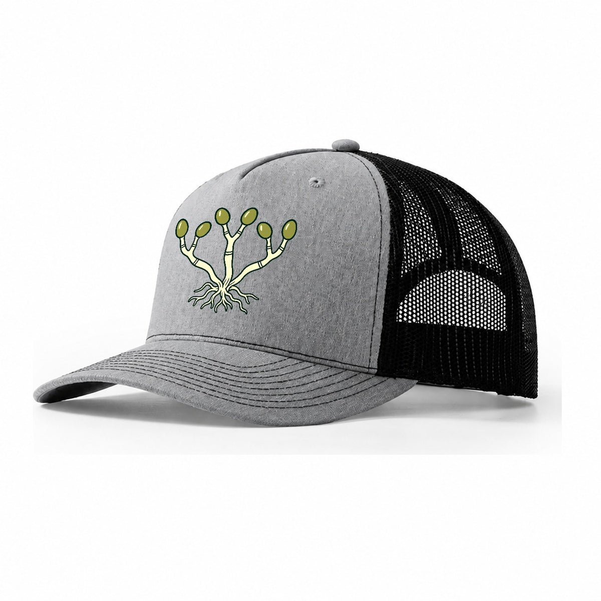 Mycelium Network Foraging And Mycology Trucker Hat – Sport Grey Black