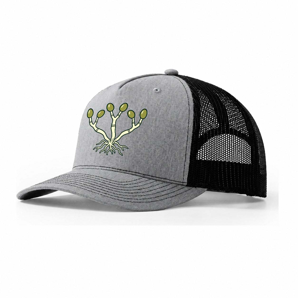 Mycelium Network Foraging And Mycology Trucker Hat – Sport Grey Black