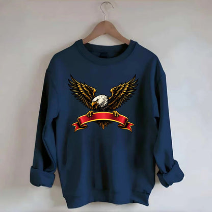 Eagle Banner - Crewneck Sweatshirt - navy