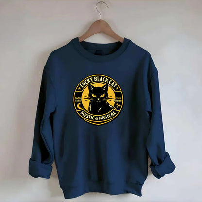 Mystic Feline Emblem - Crewneck Sweatshirt - navy