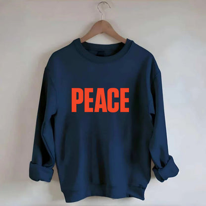Bold typography design - "PEACE" - inner calm, tranquility, serenity - Crewneck Sweatshirt - navy