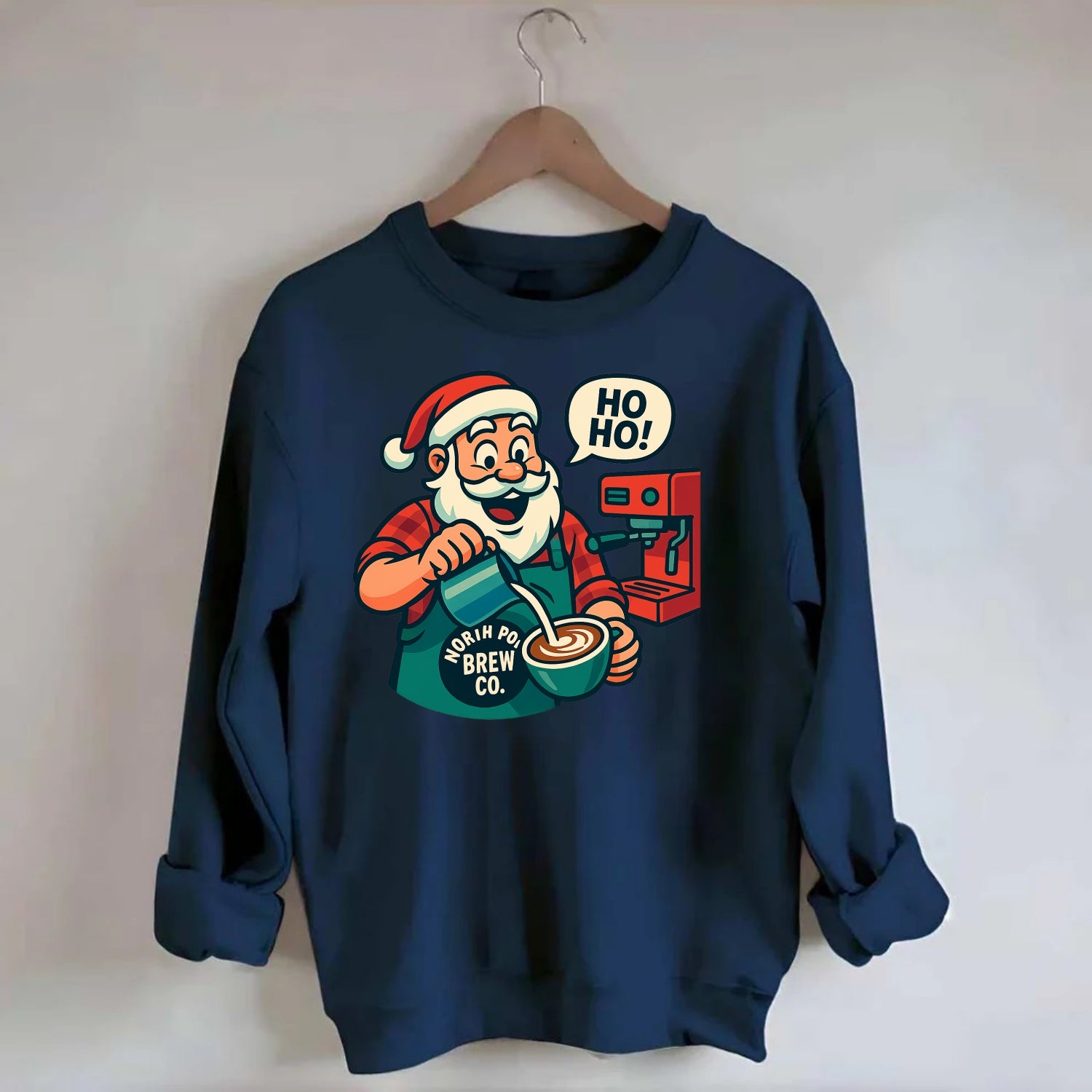 Santa Barista - Crewneck Sweatshirt - navy