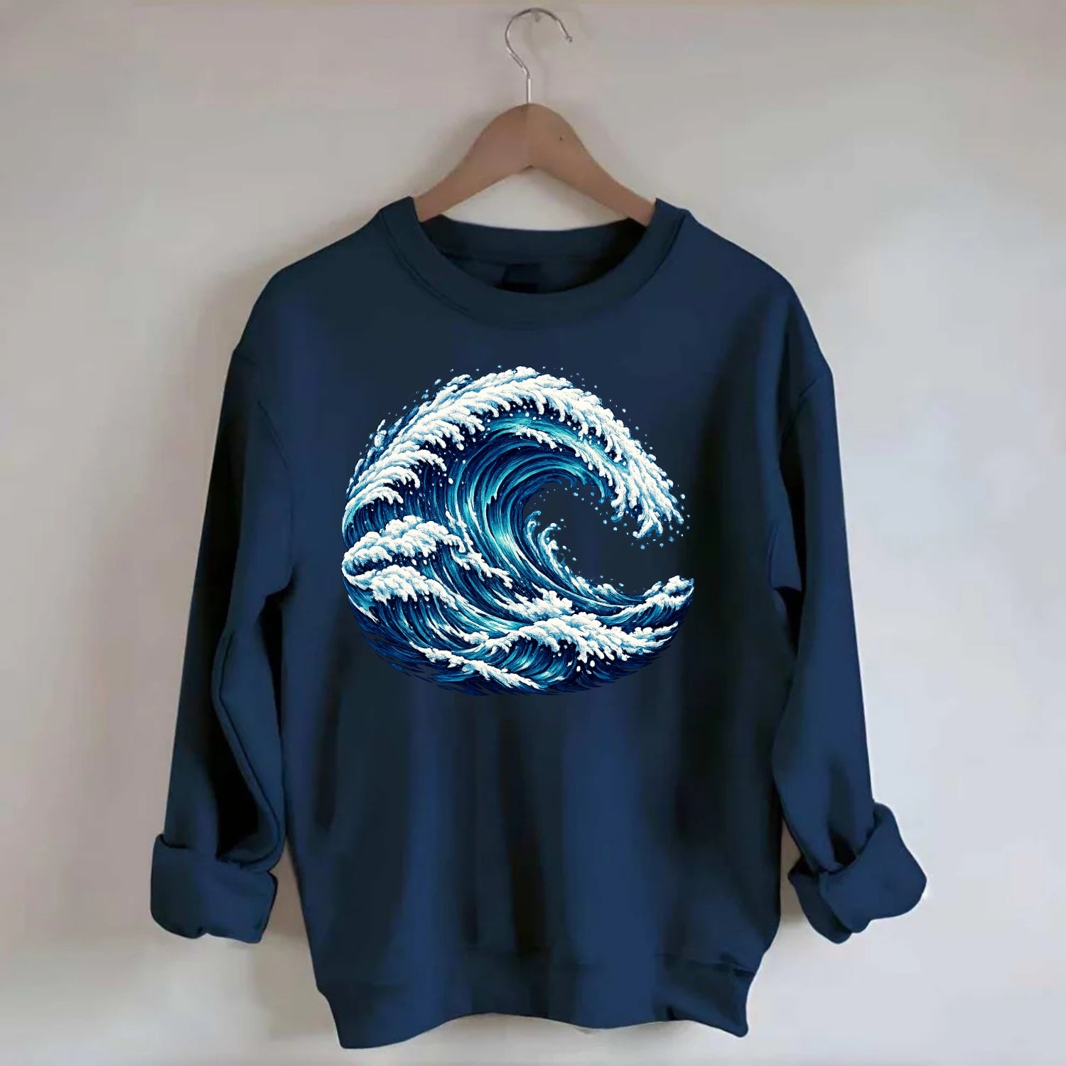 Ocean Wave - Crewneck Sweatshirt - navy