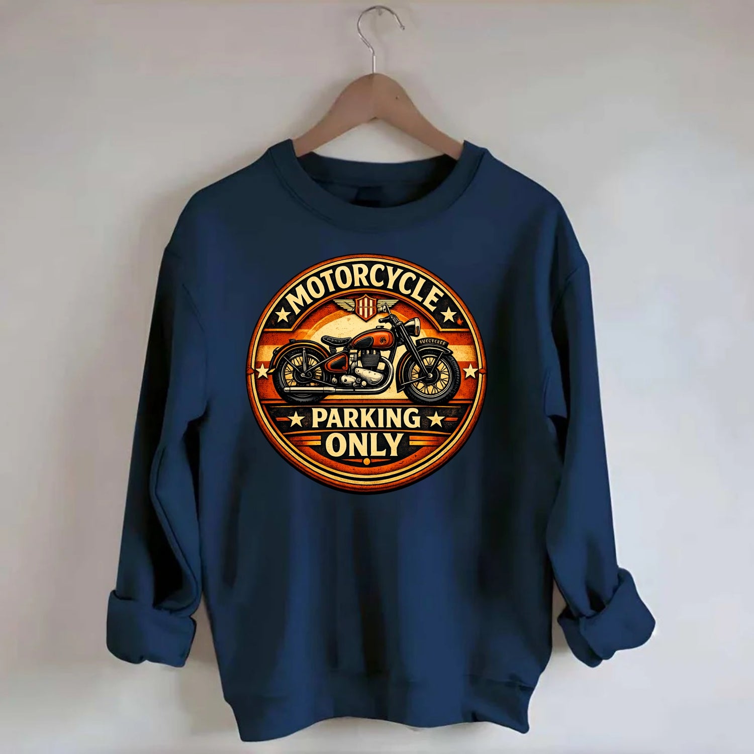 Motorcycle Parking Only - Crewneck Sweatshirt - navy