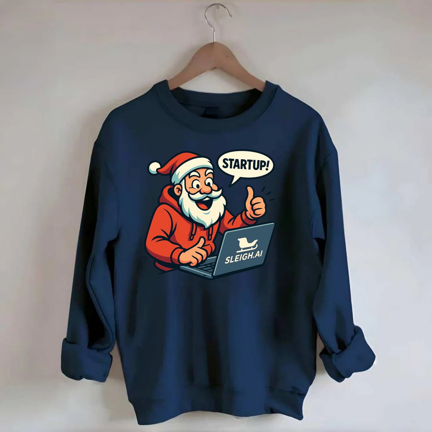 Santa Tech Startup CEO - Crewneck Sweatshirt - navy