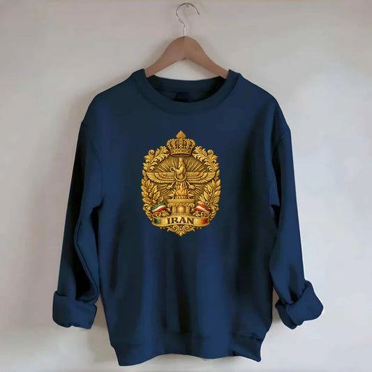 Iran Fire Temple Emblem - Crewneck Sweatshirt - navy