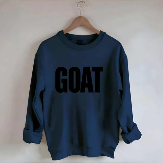 Bold typography design - "GOAT" - greatest of all time - Crewneck Sweatshirt - navy