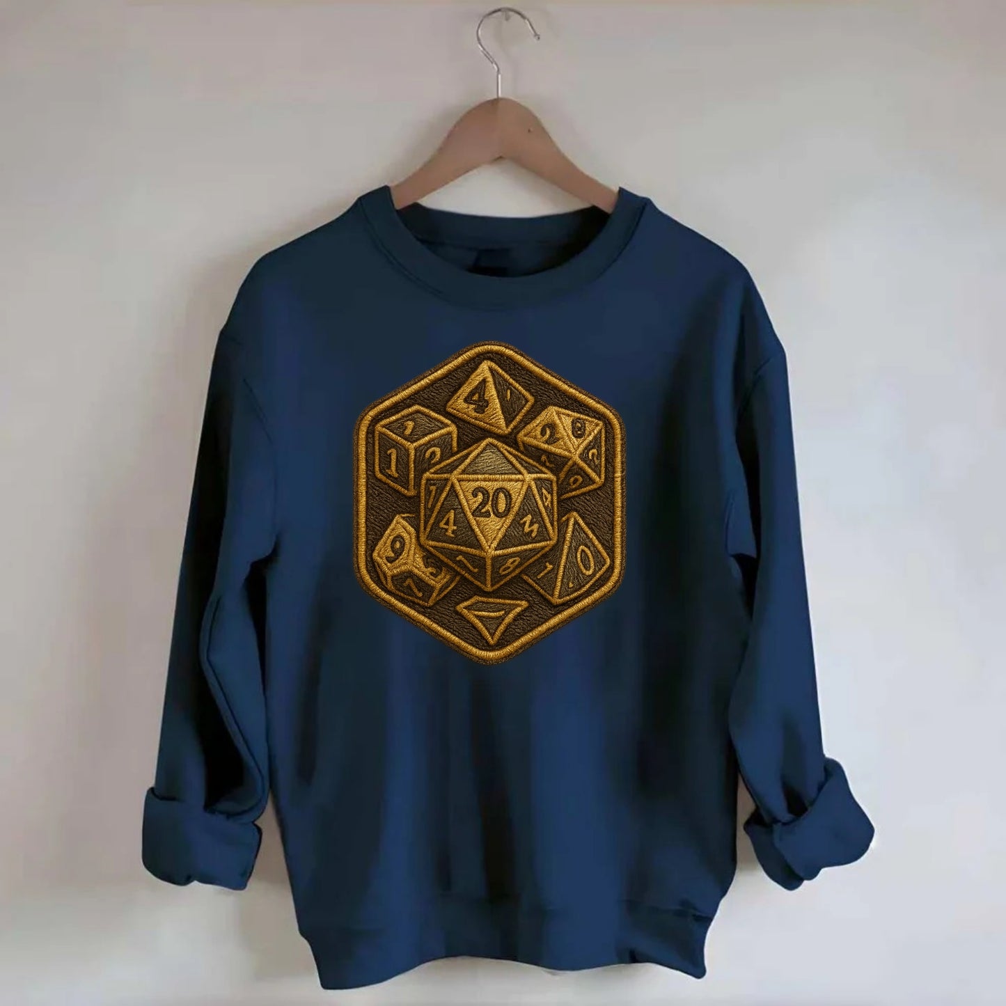 Dice set for tabletop gaming - RPG enthusiast - Crewneck Sweatshirt - navy