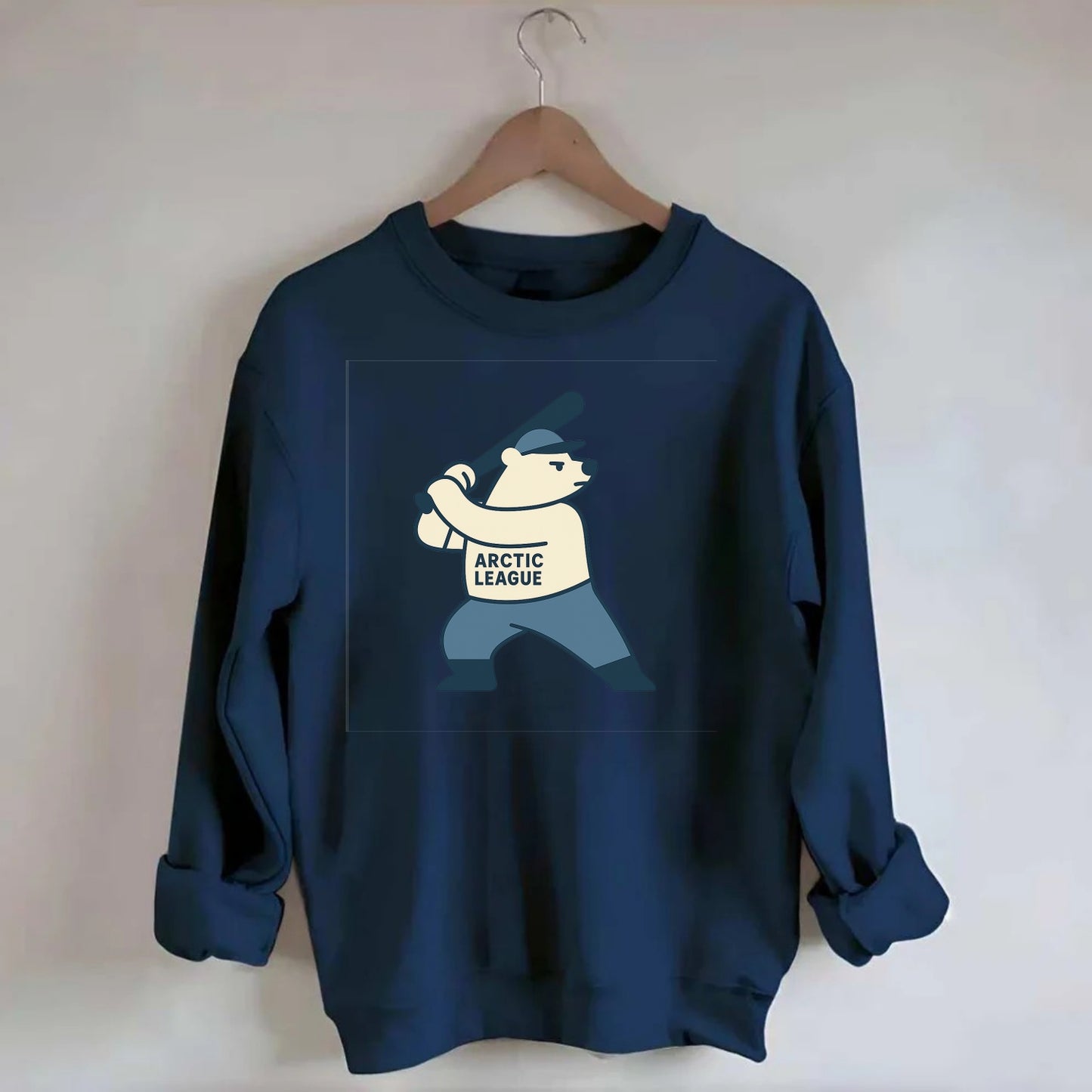 Polar Bear Baseball MVP - Crewneck Sweatshirt - navy