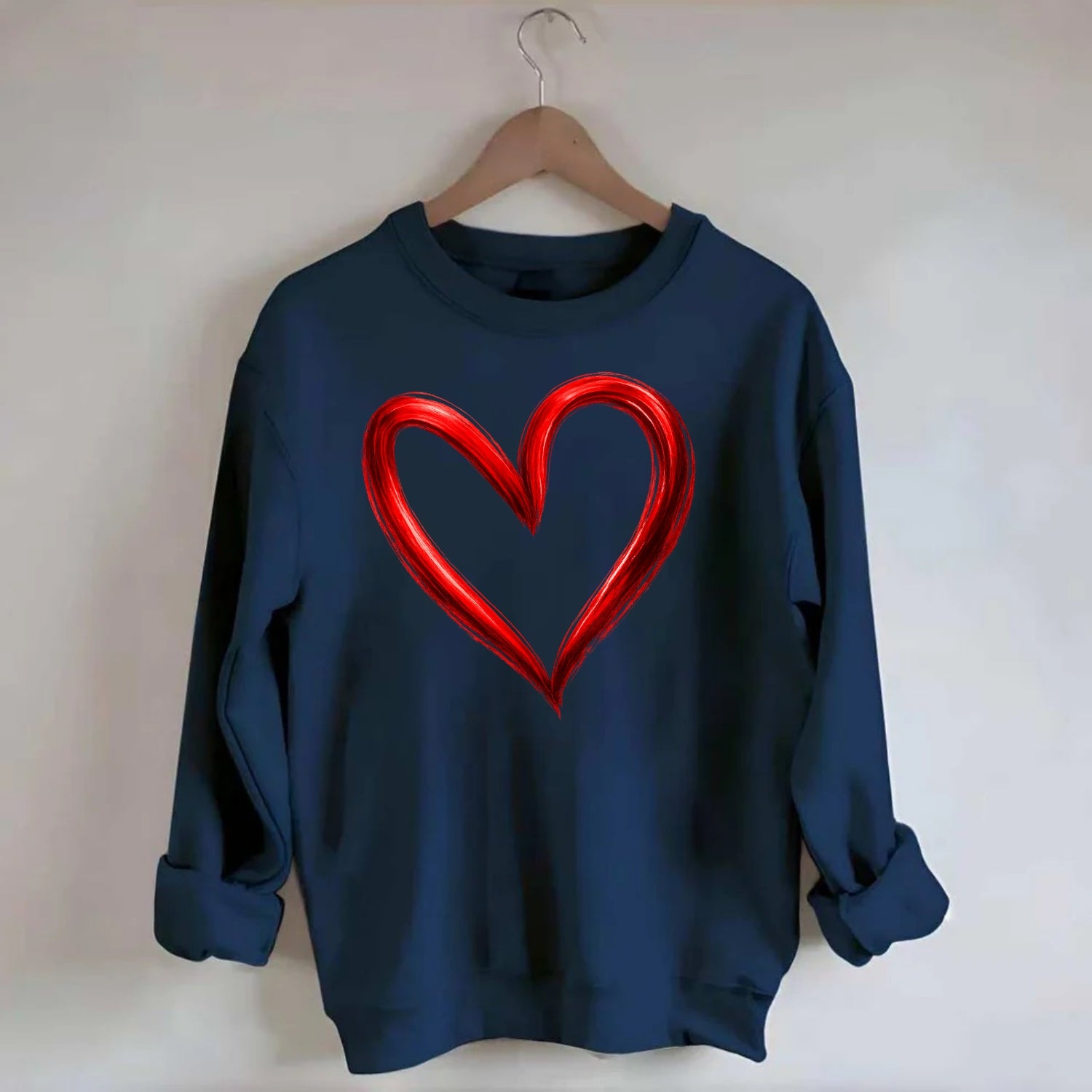 Love Heart - Crewneck Sweatshirt - navy