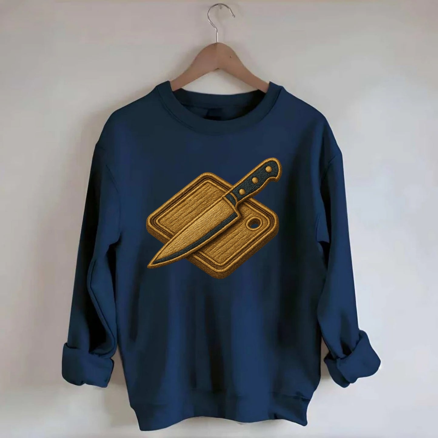 Chef knife with cutting board - culinary enthusiast - Crewneck Sweatshirt - navy