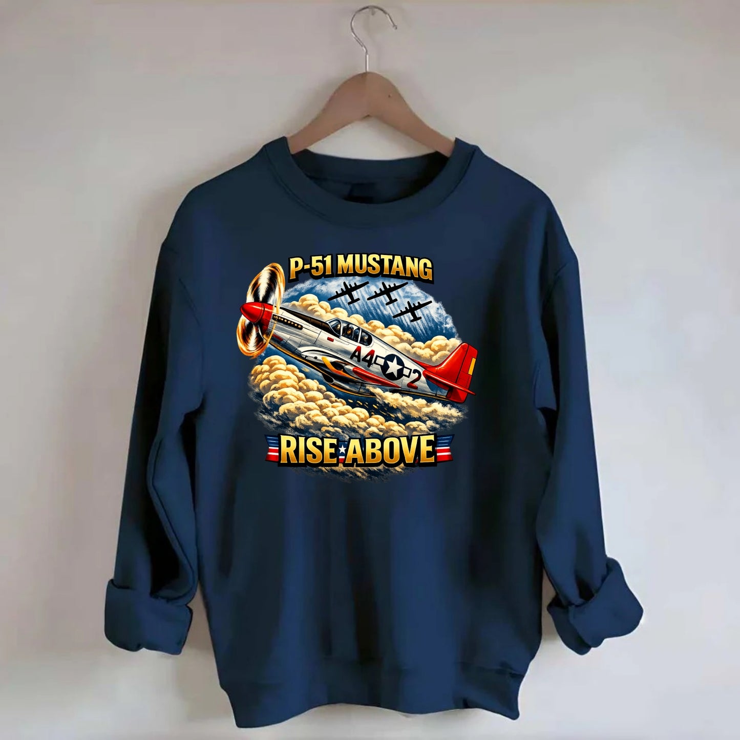 P 51 Mustang Rise Above - Crewneck Sweatshirt - navy