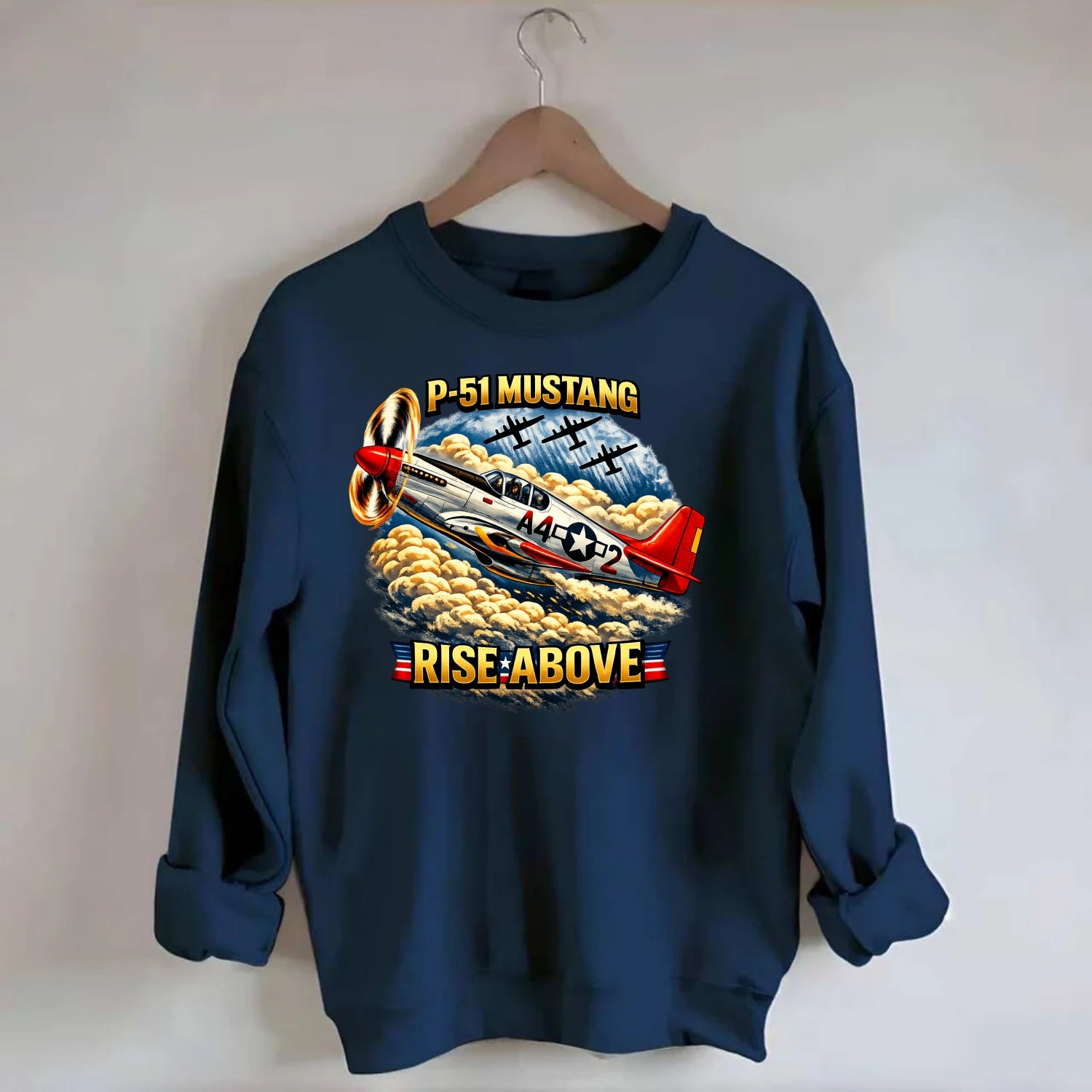 P 51 Mustang Rise Above - Crewneck Sweatshirt - navy