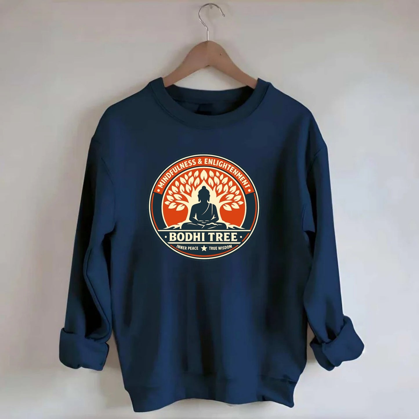 Zen Harmony Emblem - Crewneck Sweatshirt - navy