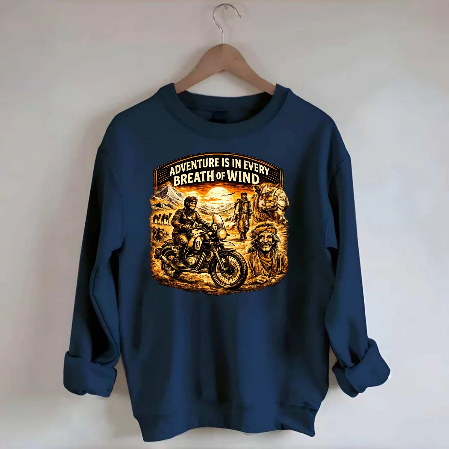 Adventure Vintage Rides - Crewneck Sweatshirt - navy