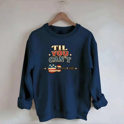 Til You Cant - Flag Guitar - Crewneck Sweatshirt - navy