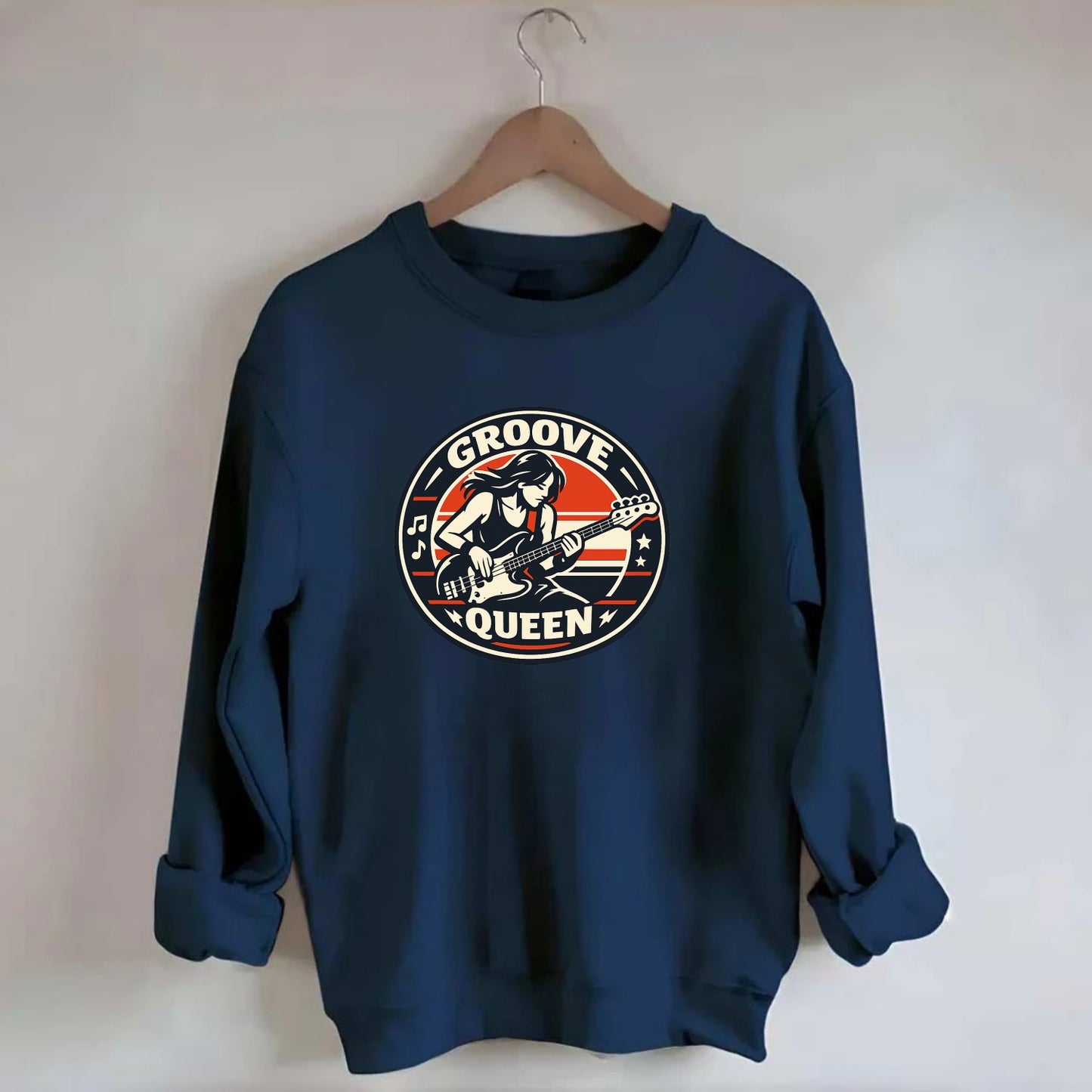 Groove Queen Emblem - Crewneck Sweatshirt - navy