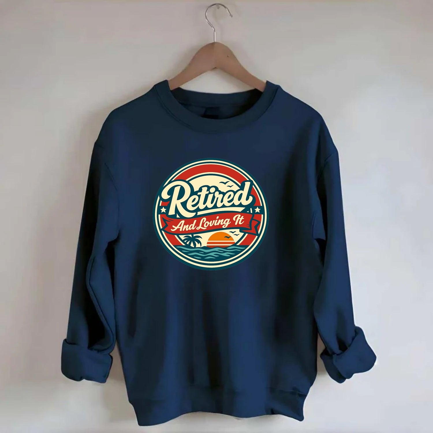 Carefree Retirement Emblem - Crewneck Sweatshirt - navy