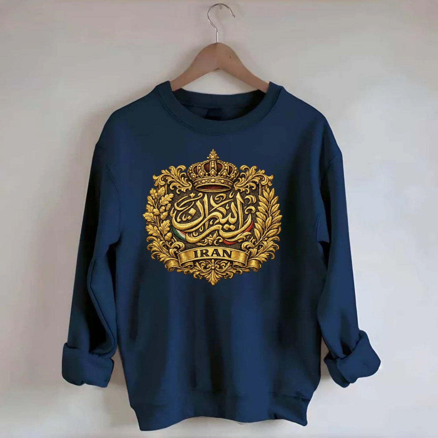 Iran Persian Calligraphy Crest - Crewneck Sweatshirt - navy