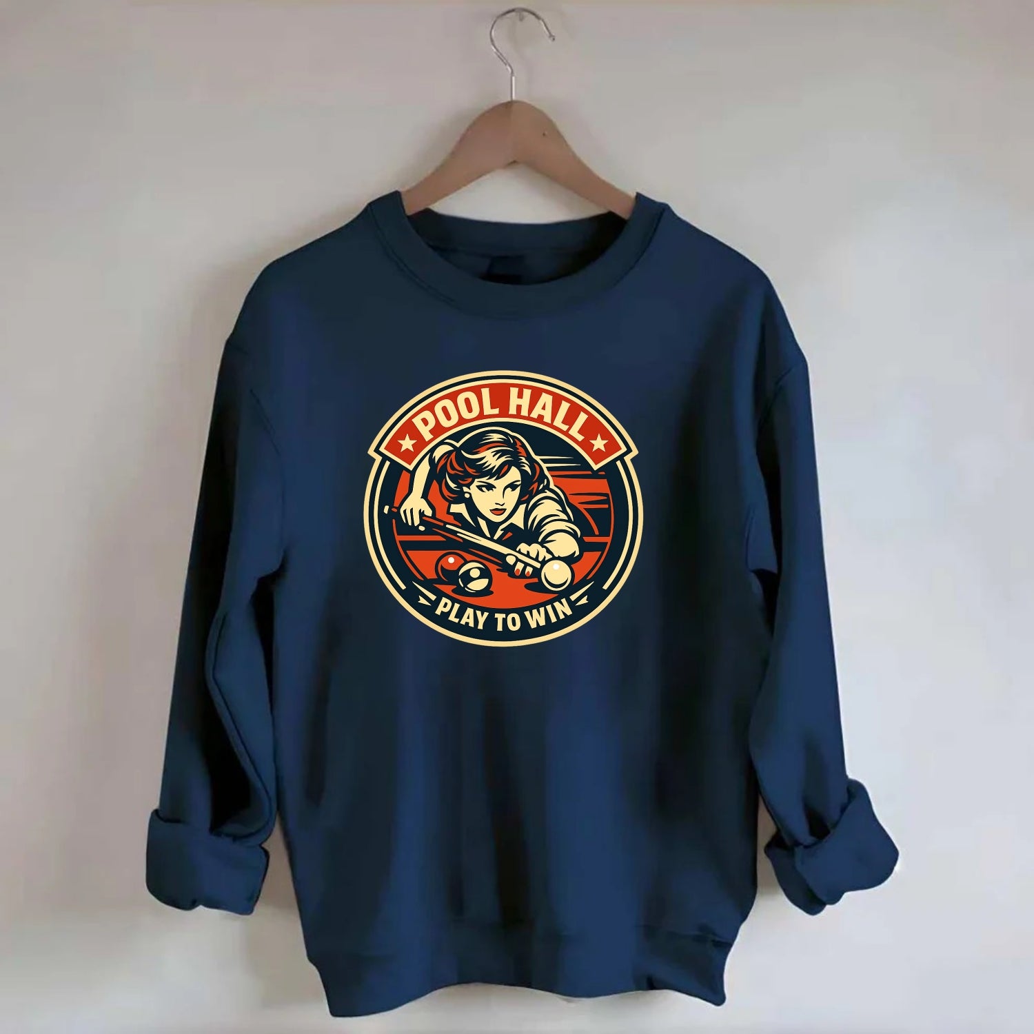 Cue Queen Emblem - Crewneck Sweatshirt - navy