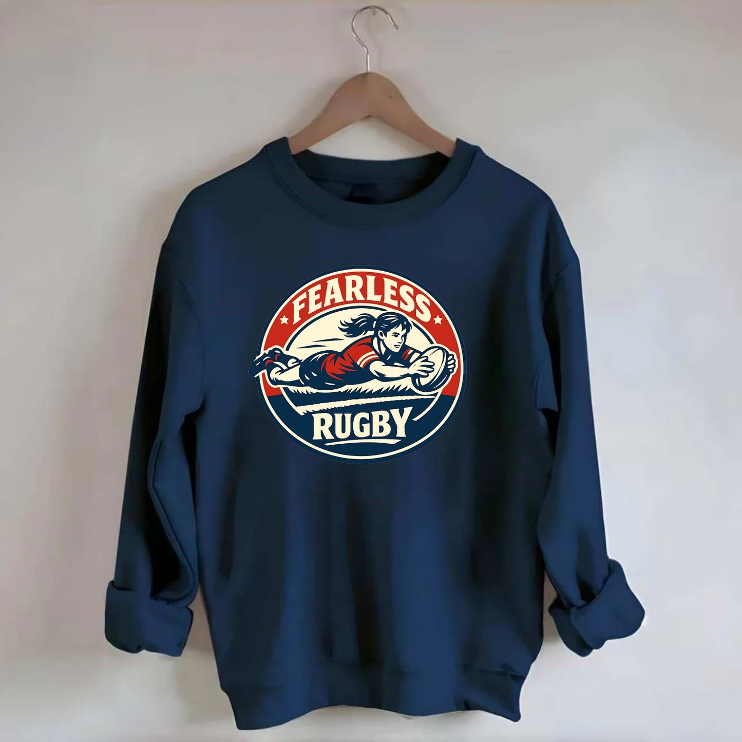 Fearless Try Scorer Emblem - Crewneck Sweatshirt - navy