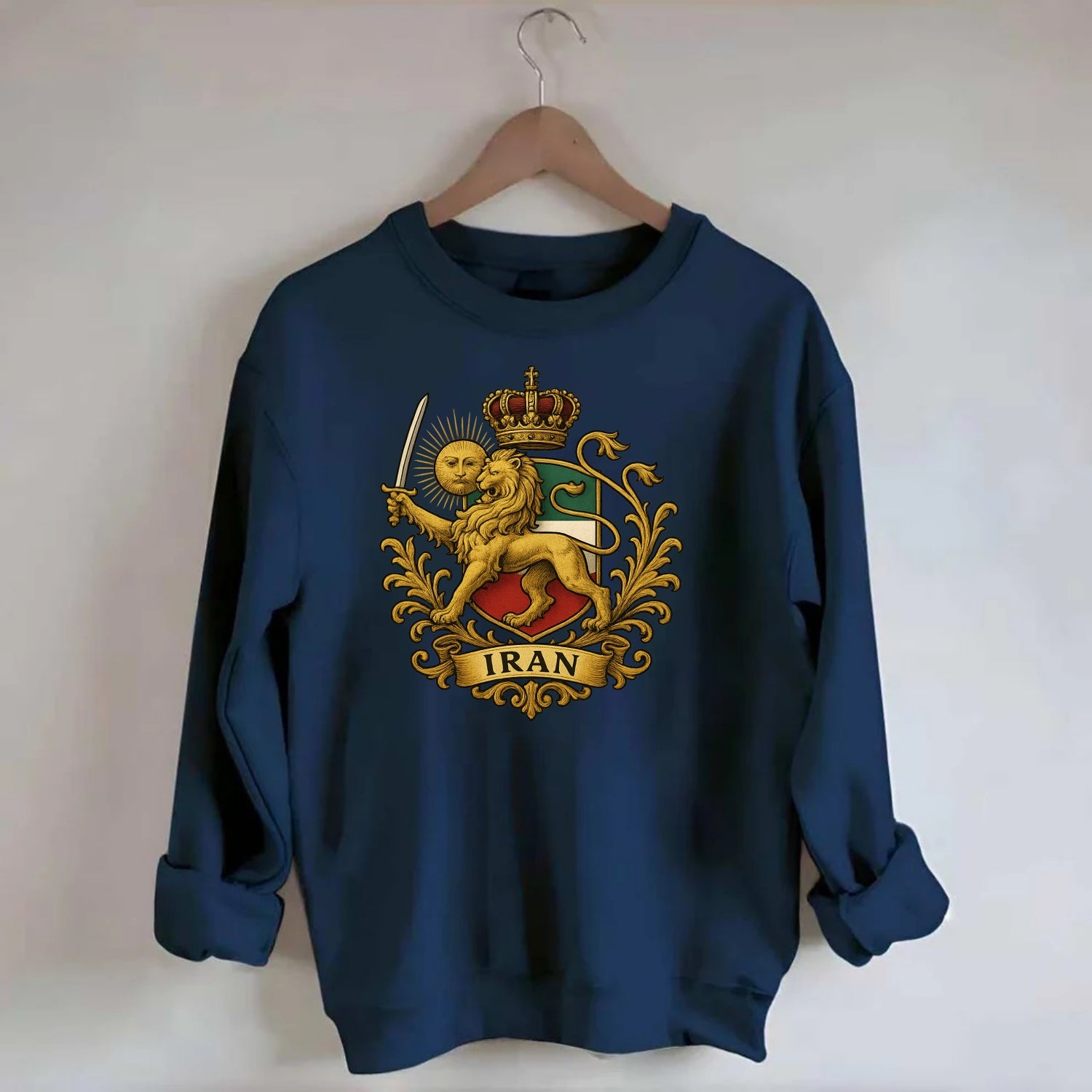 Royal Iran Coat Of Arms - Crewneck Sweatshirt - navy